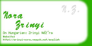 nora zrinyi business card